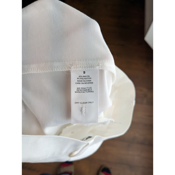 NWOT NONCHALANT LABEL Fabi Wide Leg Pleated Trousers White High Rise Pants 26x31 - Picture 15 of 16